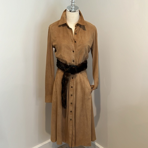 Unbelievable Rare Ralph Lauren Leather dress in excellent condition with pockets - Picture 3 of 11